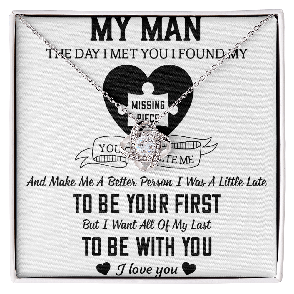 To My Man Love Knot Necklace