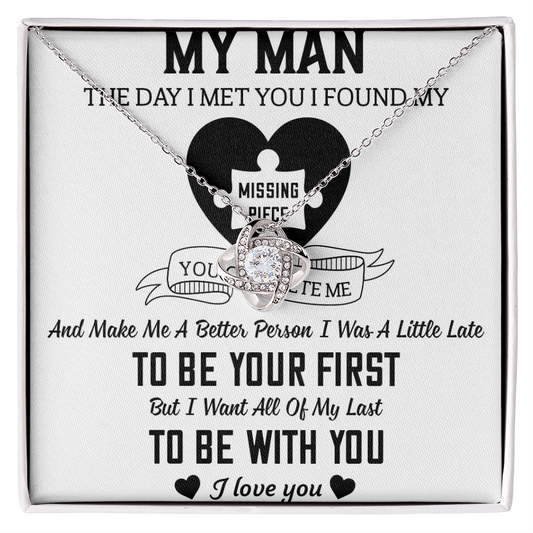 To My Man Love Knot Necklace