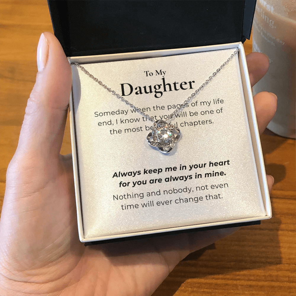 To My Daughter Love Knot Necklace