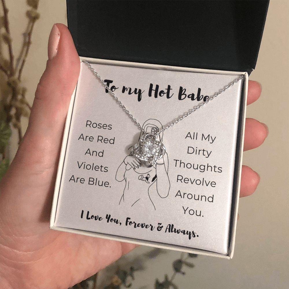 To My Hot Babe Love Knot Necklace