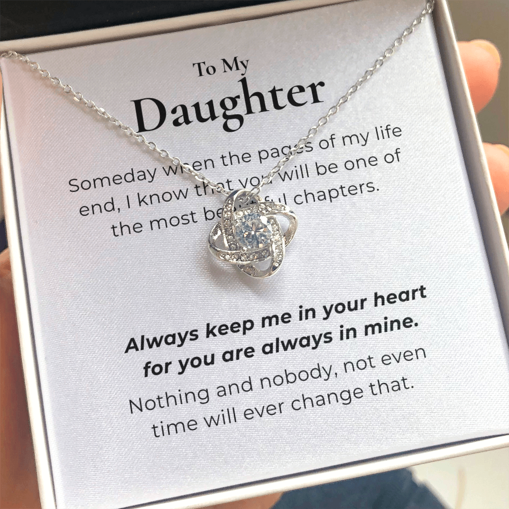 To My Daughter Love Knot Necklace