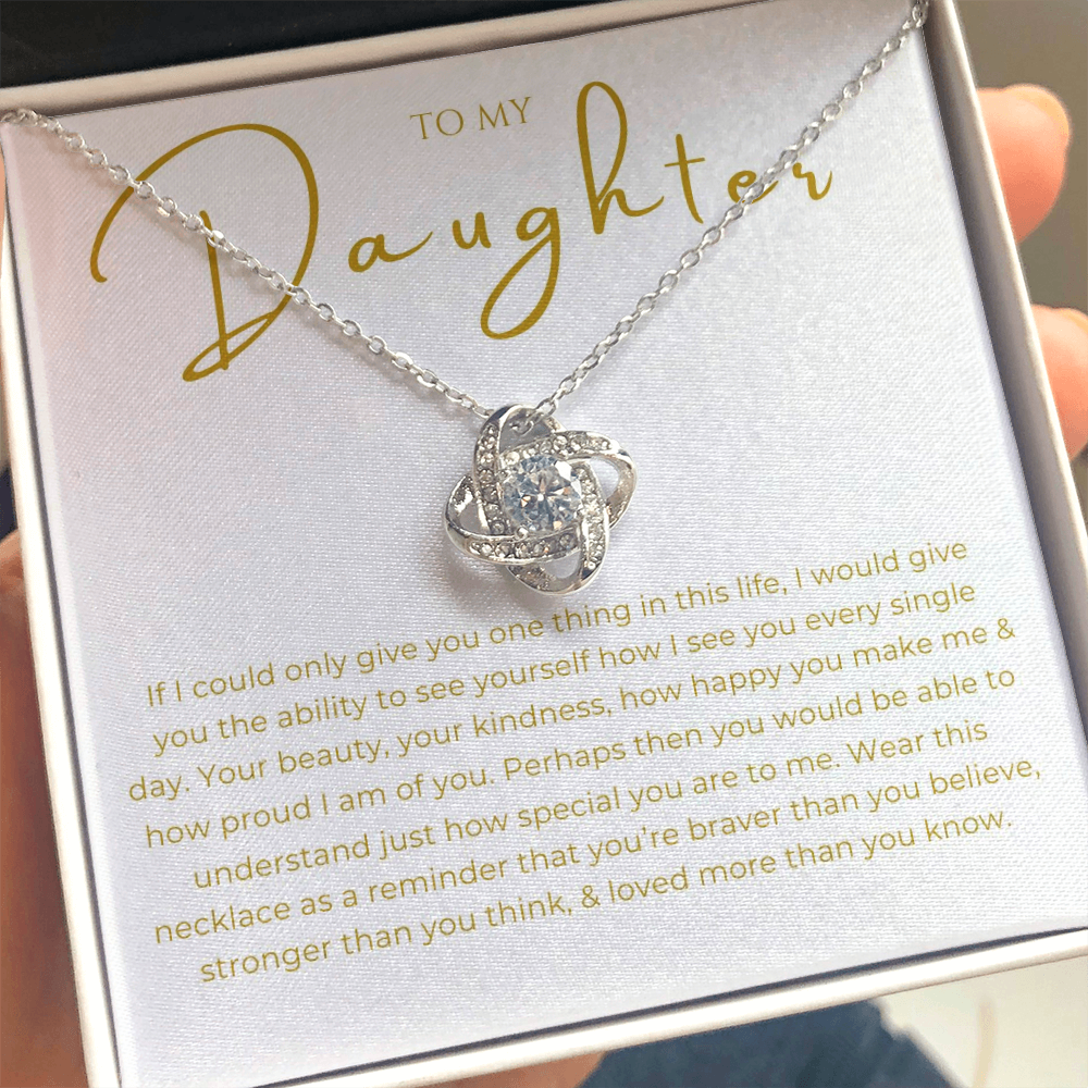 To My Daughter Interlocking Hearts Necklace
