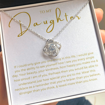 To My Daughter Interlocking Hearts Necklace