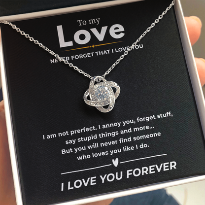 To My Love Love Knot Necklace
