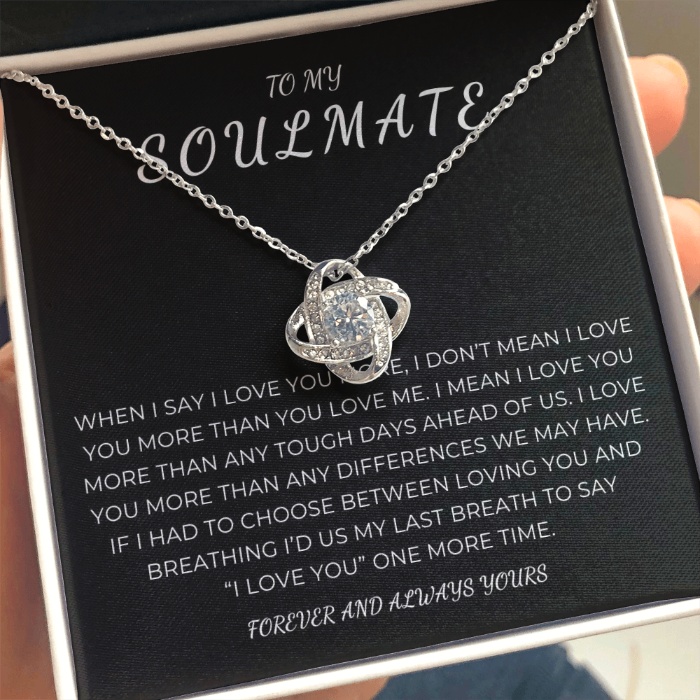 To My Soulmate Love Knot Necklace