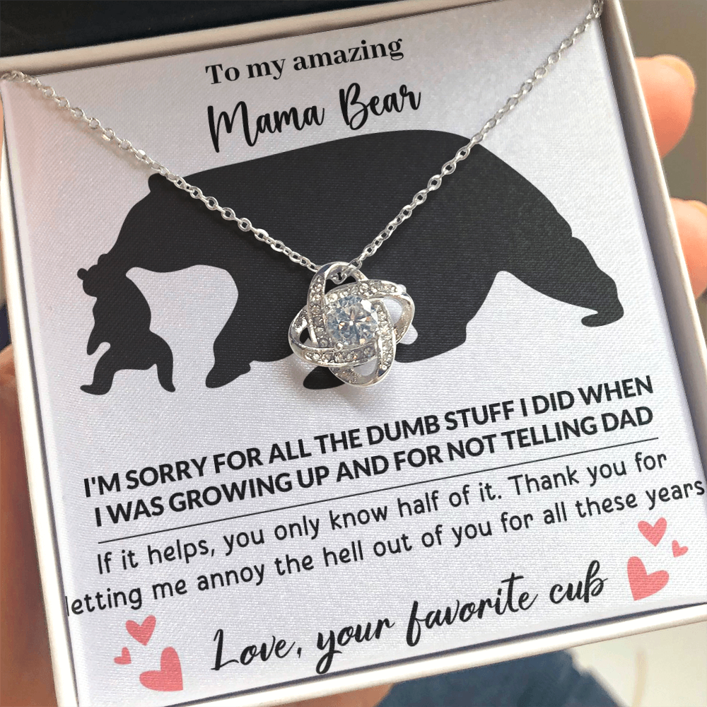 Mama Bear Love Knot Necklace