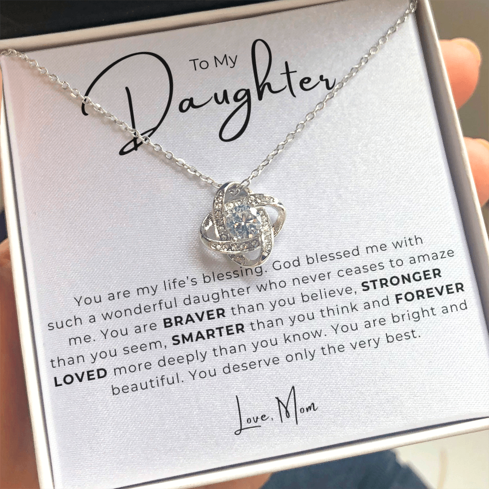To My Daughter Love Knot Necklace