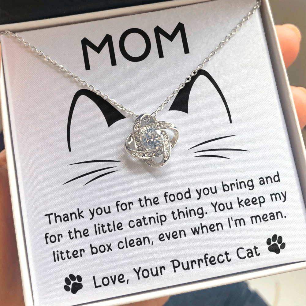 Purrfect Cat Love Knot Necklace