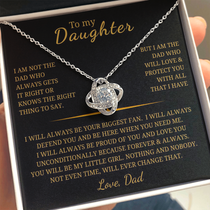To My Daughter Love Knot Necklace