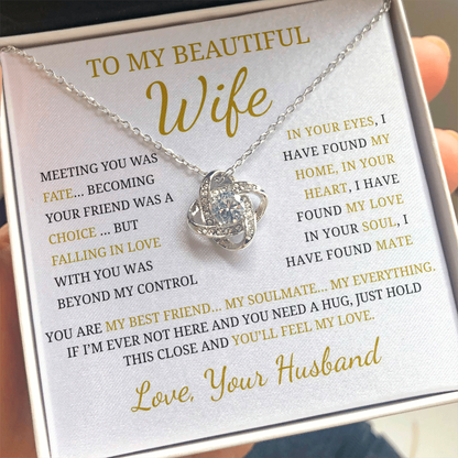 To My Wife Love Knot Necklace