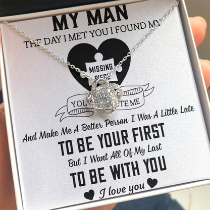 To My Man Love Knot Necklace