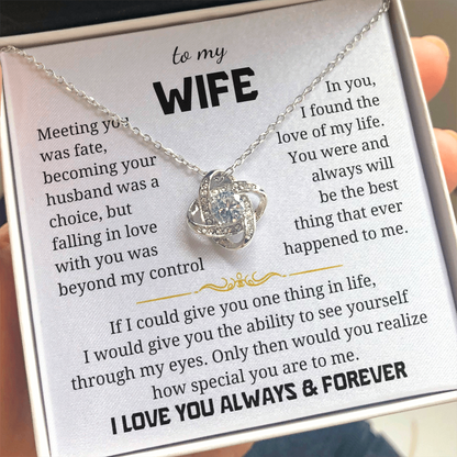 To My Wife Love Knot Necklace