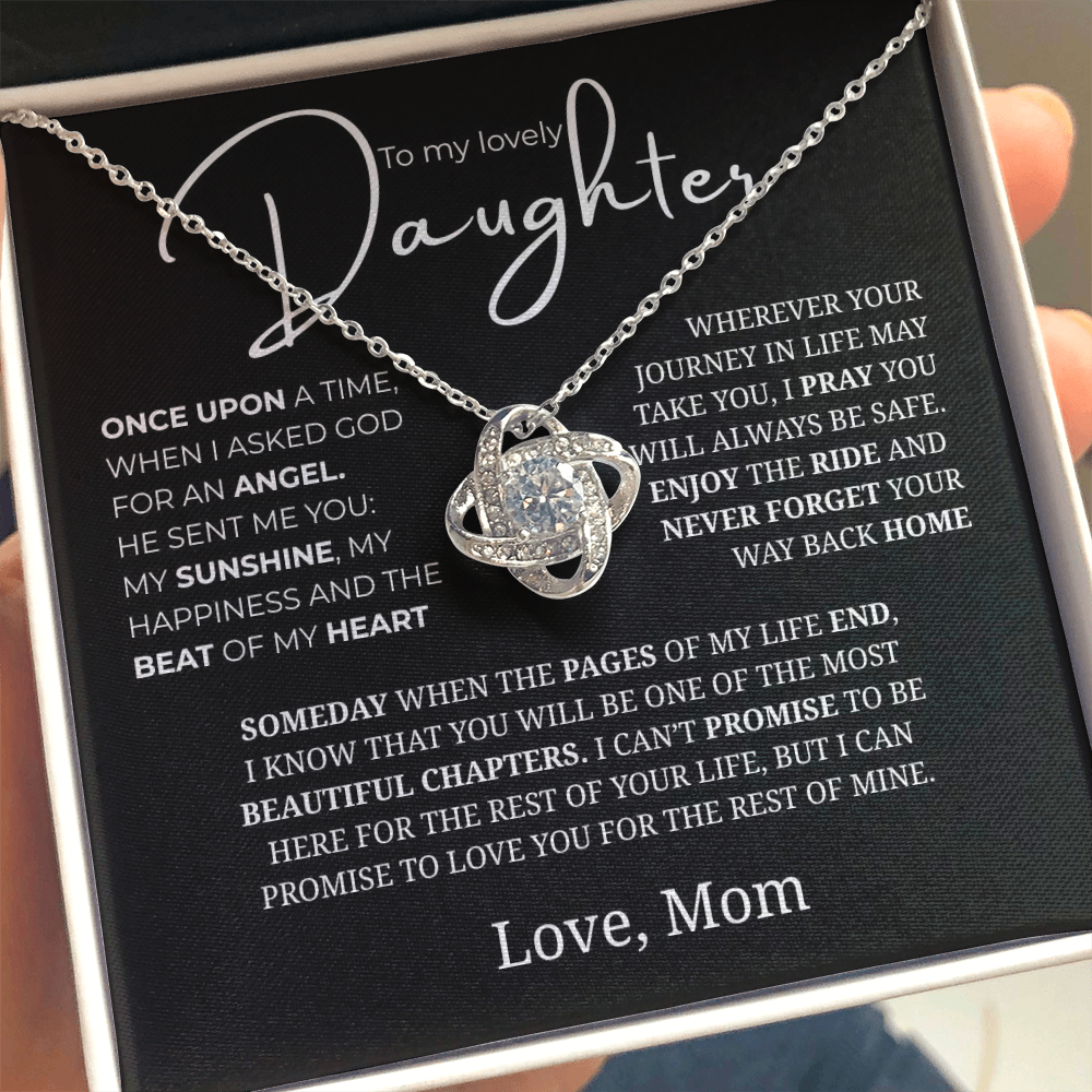To My Daughter Love Knot Necklace