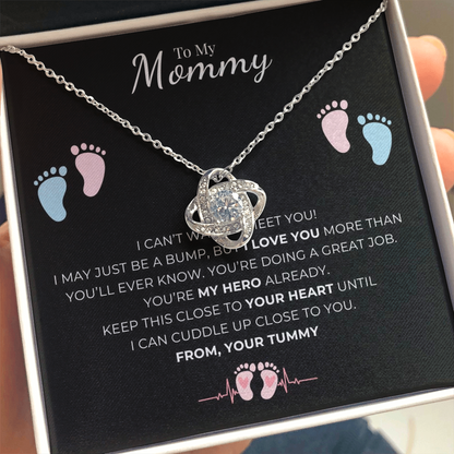 To My Mommy Love Knot Necklace
