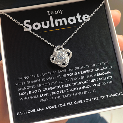 To My Soulmate Love Knot Necklace
