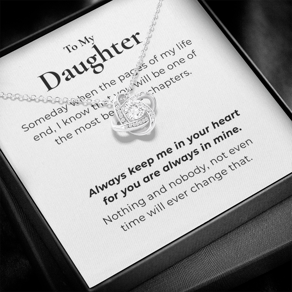 To My Daughter Love Knot Necklace