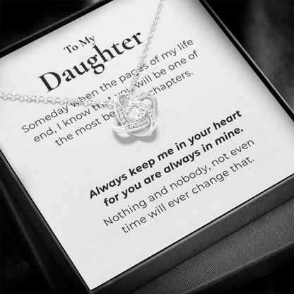 To My Daughter Love Knot Necklace