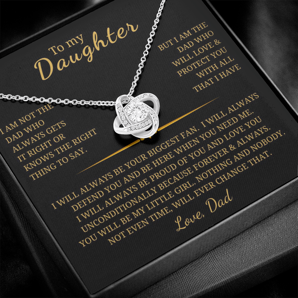 To My Daughter Love Knot Necklace