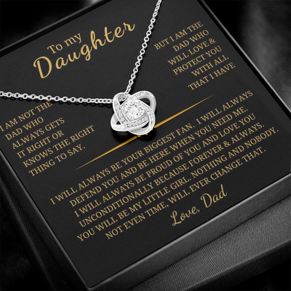 To My Daughter Love Knot Necklace