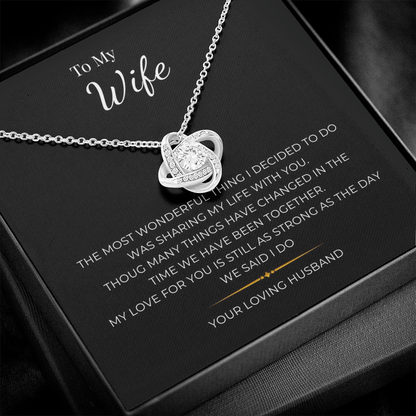 To My Wife Love Knot Necklace