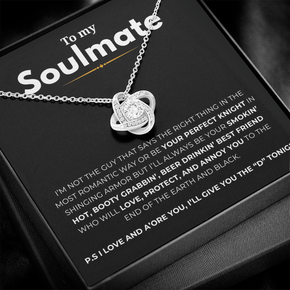To My Soulmate Love Knot Necklace