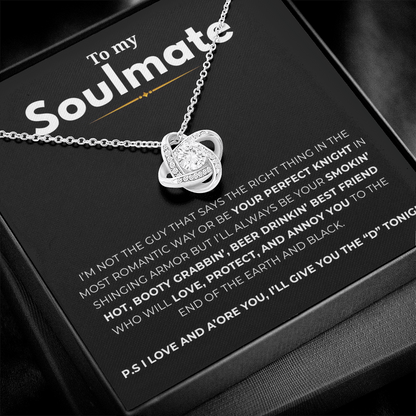 To My Soulmate Love Knot Necklace