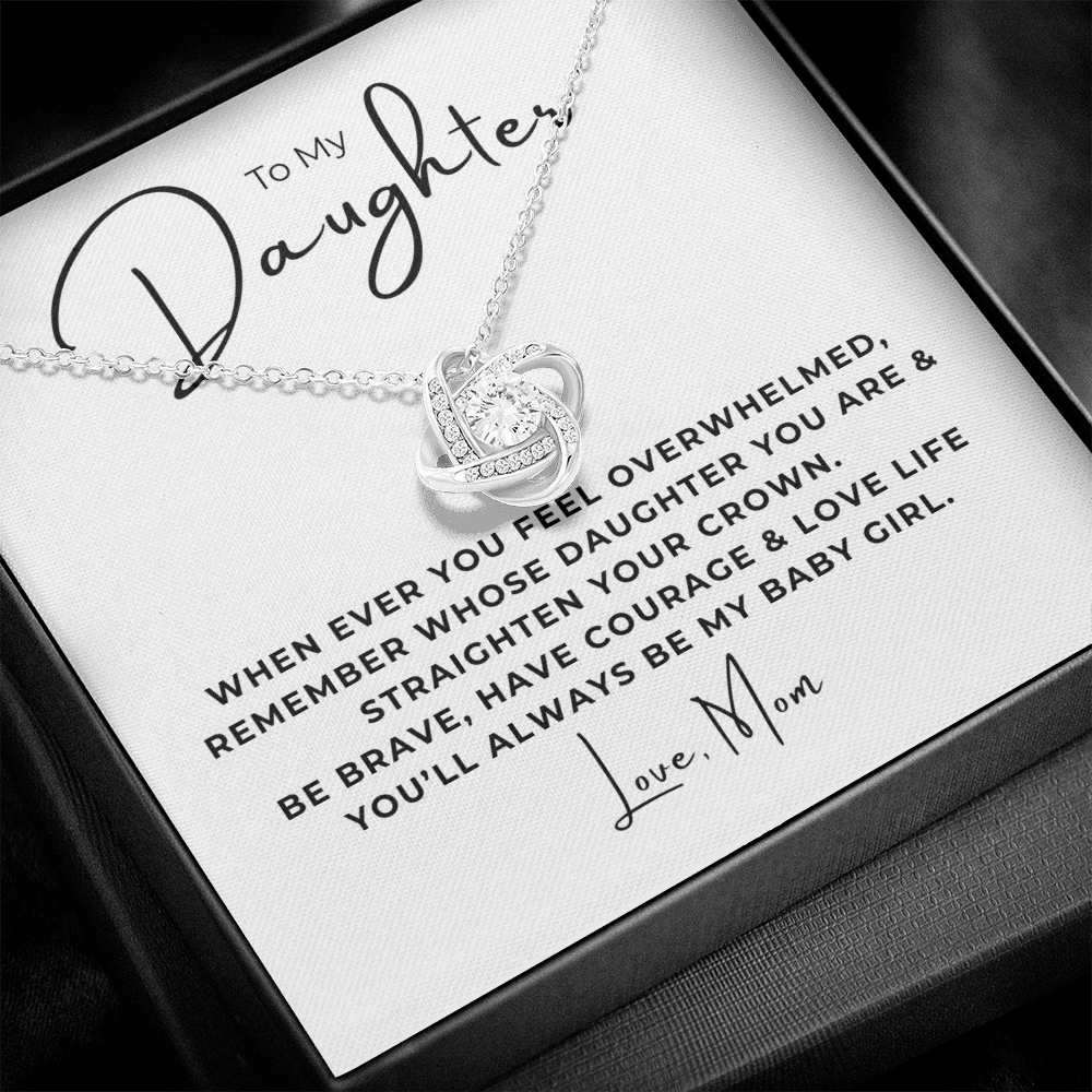 To My Daughter Love Knot Necklace