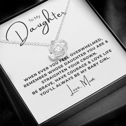 To My Daughter Love Knot Necklace