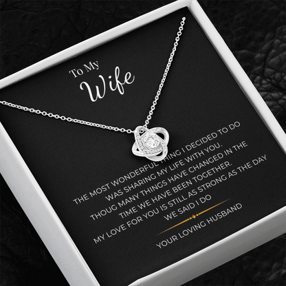 To My Wife Love Knot Necklace