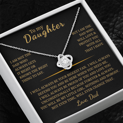 To My Daughter Love Knot Necklace