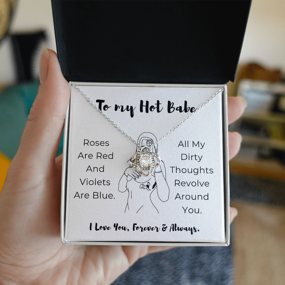 To My Hot Babe Love Knot Necklace