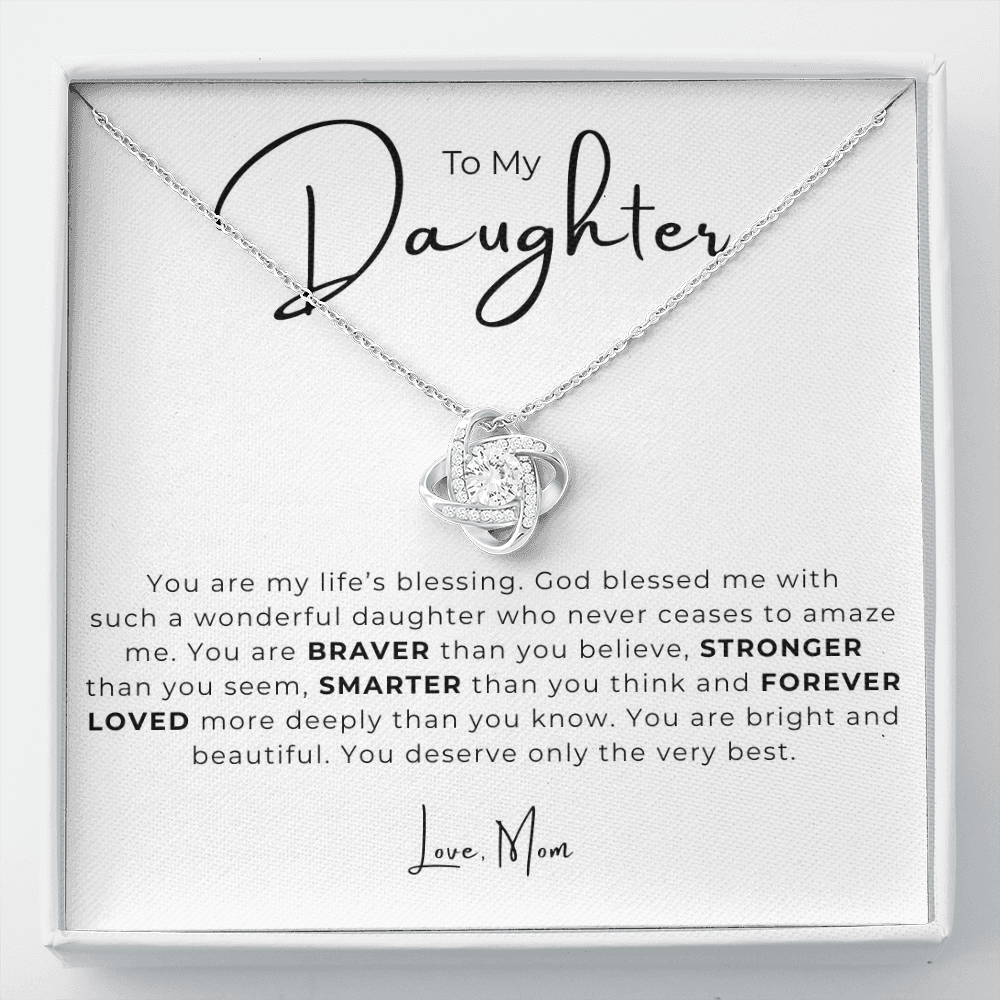 To My Daughter Love Knot Necklace