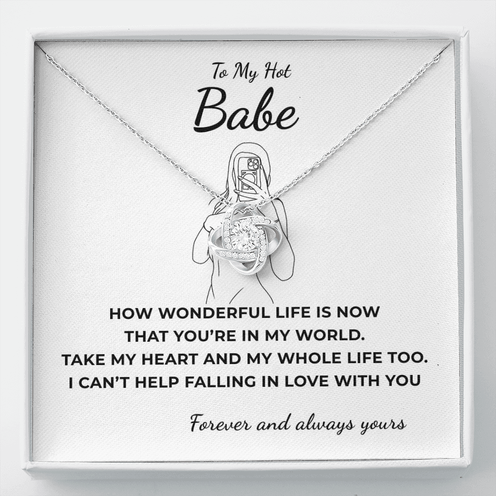 To My Hot Babe Love Knot Necklace