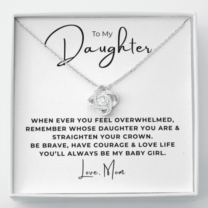 To My Daughter Love Knot Necklace