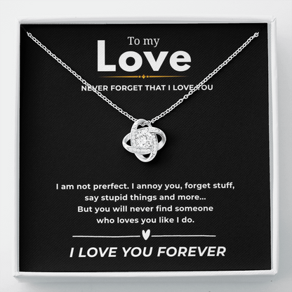 To My Love Love Knot Necklace