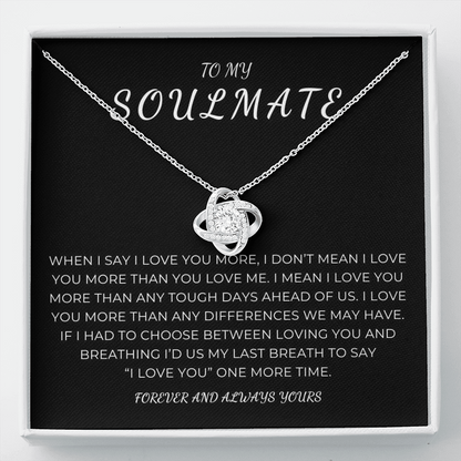 To My Soulmate Love Knot Necklace