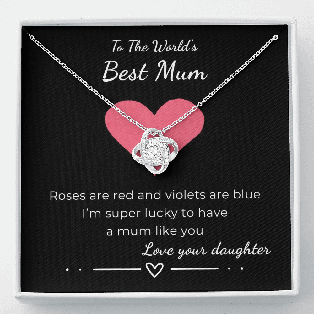 To The World's Best Mom Love Knot Necklace