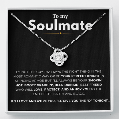 To My Soulmate Love Knot Necklace