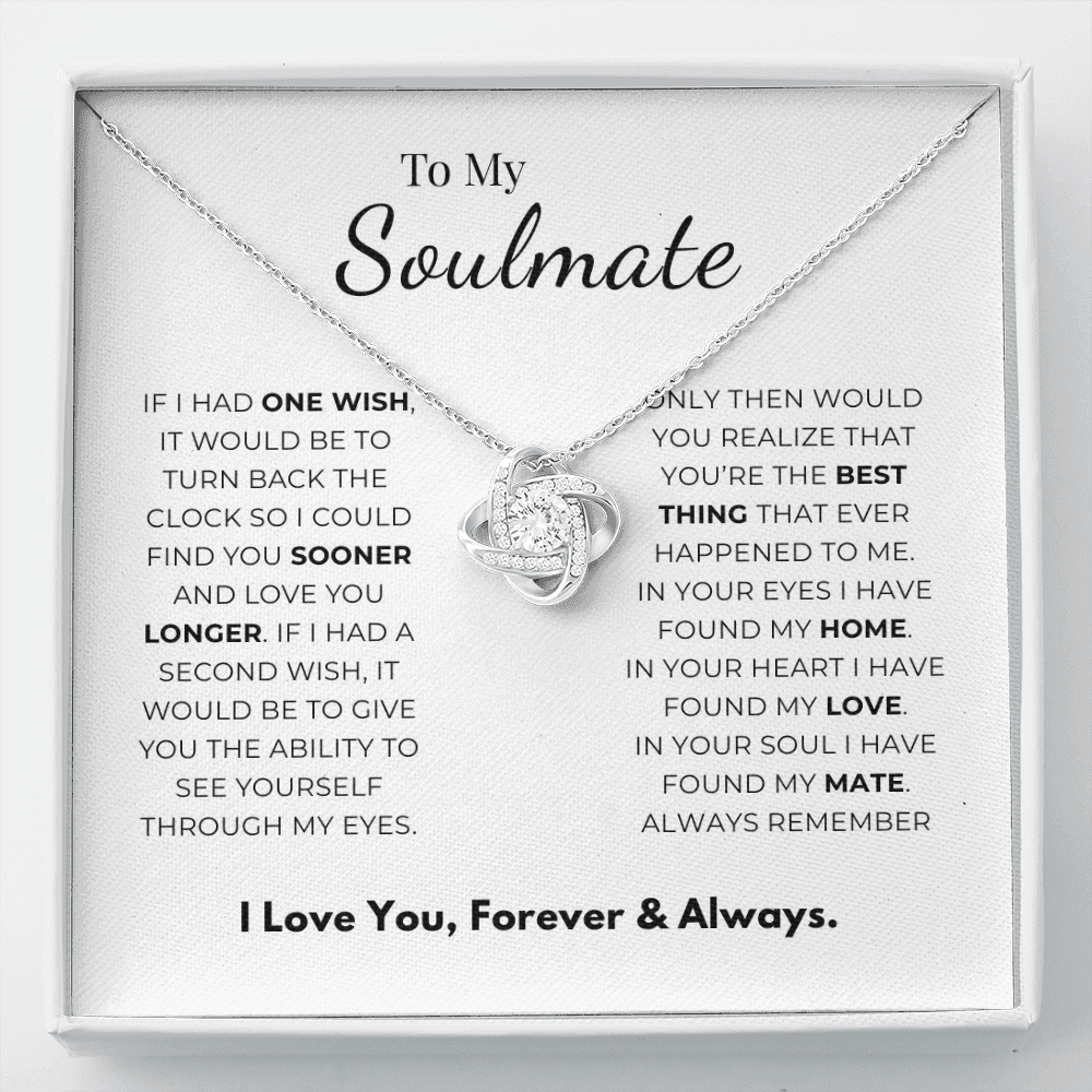 To My Soulmate Love Knot Necklace