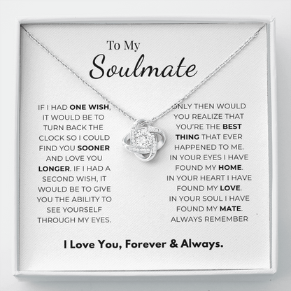 To My Soulmate Love Knot Necklace