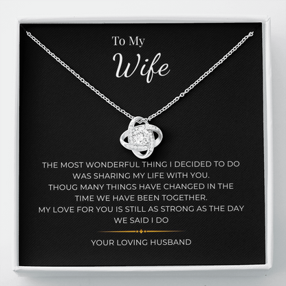 To My Wife Love Knot Necklace
