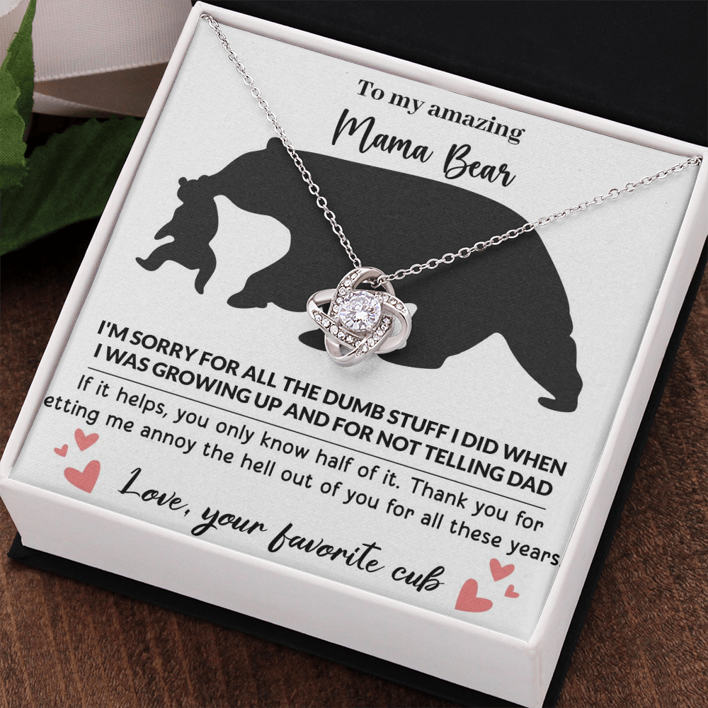 Mama Bear Love Knot Necklace