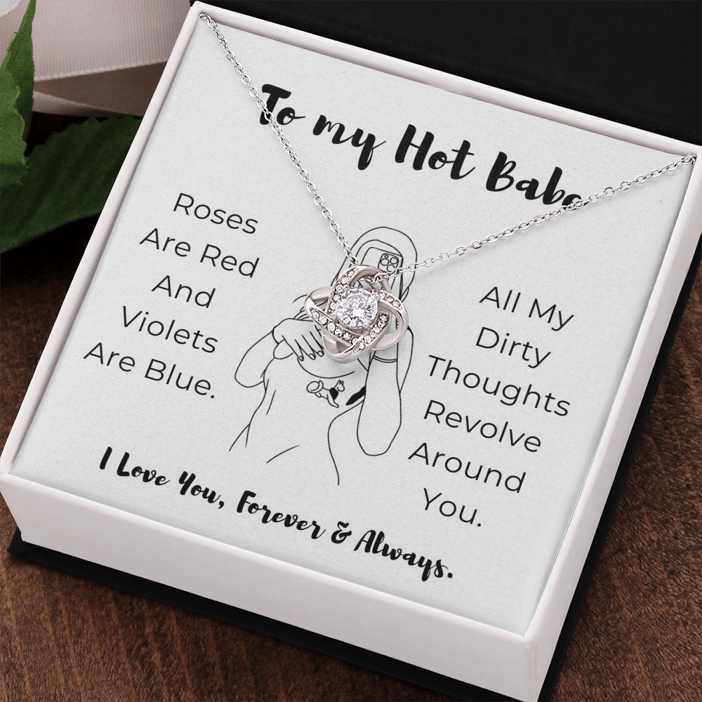 To My Hot Babe Love Knot Necklace