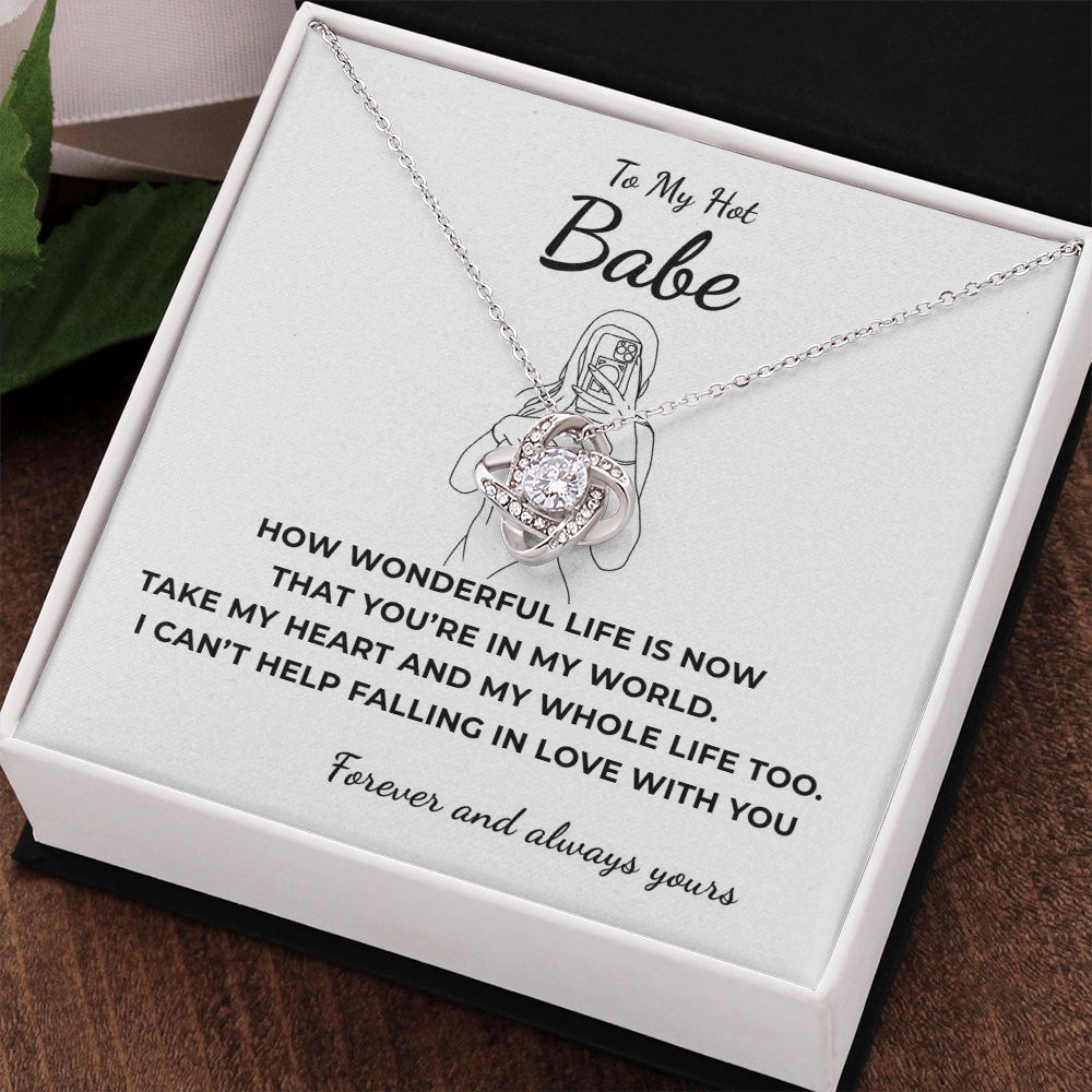 To My Hot Babe Love Knot Necklace