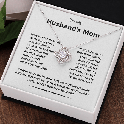 To My Husband's Mom Love Knot Necklace