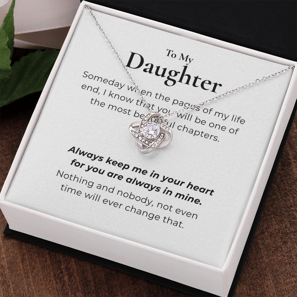 To My Daughter Love Knot Necklace