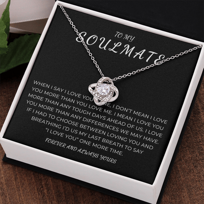 To My Soulmate Love Knot Necklace