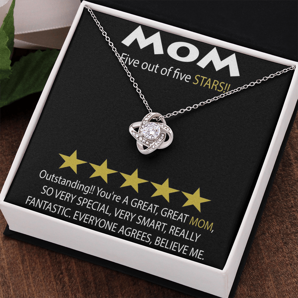 Mom 5 Stars Love Knot Necklace