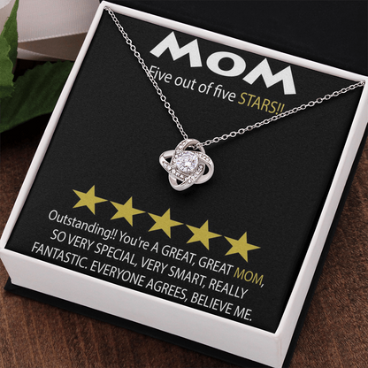 Mom 5 Stars Love Knot Necklace