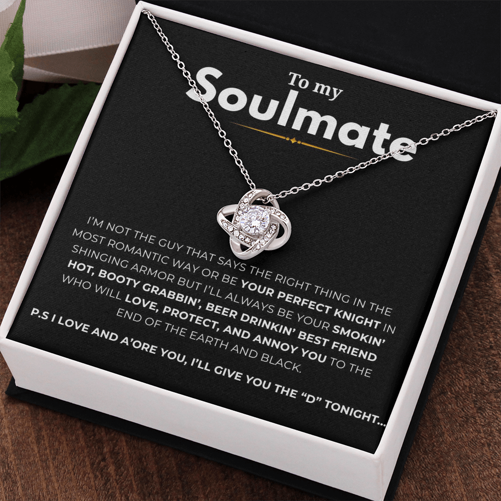 To My Soulmate Love Knot Necklace